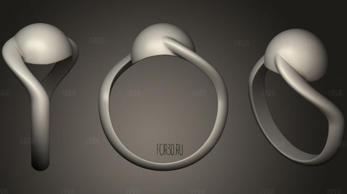 Sphere Twist Ring stl model for CNC